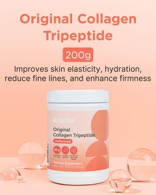K-Nutra Original Collagen Tripeptide 200g (7.05oz) 100% Pure Freshwater Collagen Powder 200X Absorption GPH Supports Skin Hydration, Hair & Nail Health