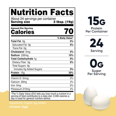 Nutricost Pantry Organic Egg White Protein Powder (1 LB) - GMO-Free, Gluten-Free