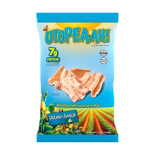 The Daily Crave Dreamy Ranch Utopeah-ah Protein Chips - Gluten Free, Non-GMO, 7g Plant-Based Protein, Kosher, Peanut &amp; Treenut Free - 4 Oz (Pack Of 8)