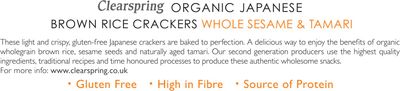 CLEARSPRING Organic Brown Rice Whole Sesame Cracker, 40 GR