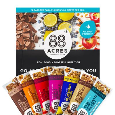 88 Acres Granola Bars  Variety  Gluten Free, Nut-Free Oat and Seed Snack Bar  Vegan &amp; Non GMO  12 Pack