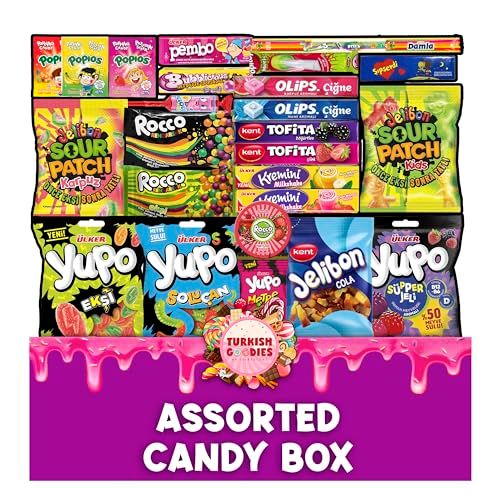 Foreign Candy Gift Box - Exotic Snacks Assortment - International Treats for Gifts and Celebrations - 35pcs Turkish Unique Mystery Snacks Crate