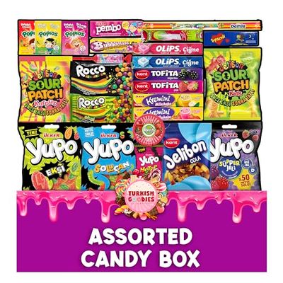 Foreign Candy Gift Box - Exotic Snacks Assortment - International Treats for Gifts and Celebrations - 35pcs Turkish Unique Mystery Snacks Crate