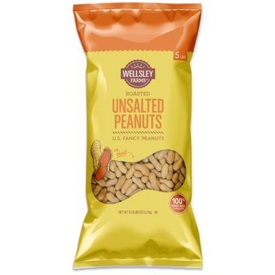 Wellsley Farms Unsalted &amp; Roasted In-Shell Peanuts, 80.0 Ounce