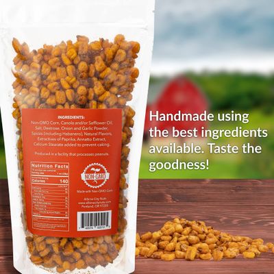 Albina City Nuts Spicy Toasted Corn - Supremely Spicy, Tasty Snack with a Gentle Crunch Made from Non-GMO Ingredients Free of Sulfites, Gluten, Artificial Flavors, and Preservatives - 1lb