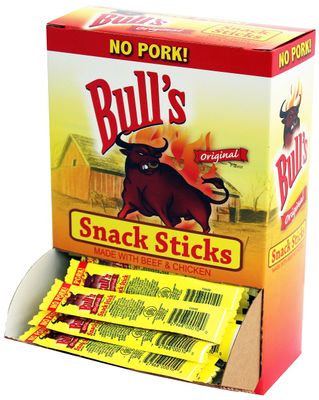 Bull&#39;s Original 0.25oz Snack Sticks - 100 Count Box (Made with beef and chicken - no pork)