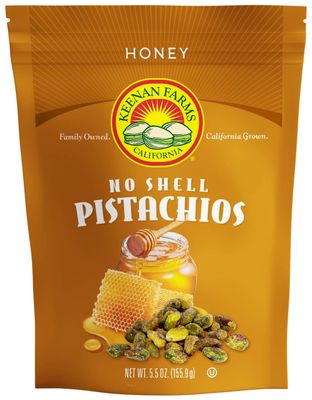 Keenan Farms Honey No Shell Pistachios- 5.5 Oz Bag - No Shell Pistachios - Kosher - Resealable Pouch - Loaded with Nutrients and High in Antioxidants - A Healthy Snack