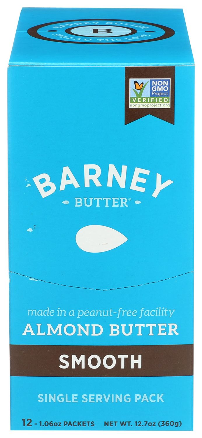 Barney Butter Almond Butter Snack Packs, Smooth, 0.6 Ounce (Pack of 12), Skin-Free Almonds, Non-GMO, Gluten Free, Keto, Paleo, Vegan