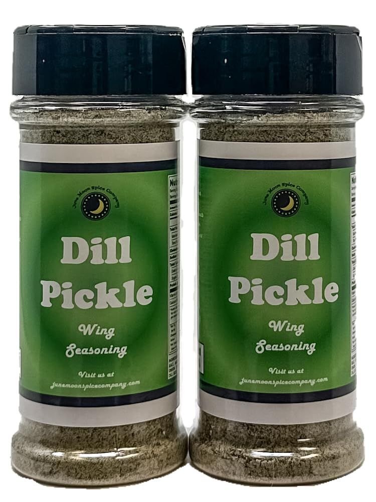 Premium  Dill Pickle Chicken Wing Seasoning  2 Pack  Large Shakers  Crafted in Small Batches  Dill Pickle Chicken Wing Seasoning - Zesty Pickle 2 Pack Flavor for Wings, Fries, and Snacks