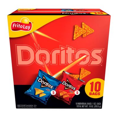 Frito-Lay Doritos Mix Variety Pack, Nacho Cheese &amp; Cool Ranch, 1oz Bags (10 Pack)