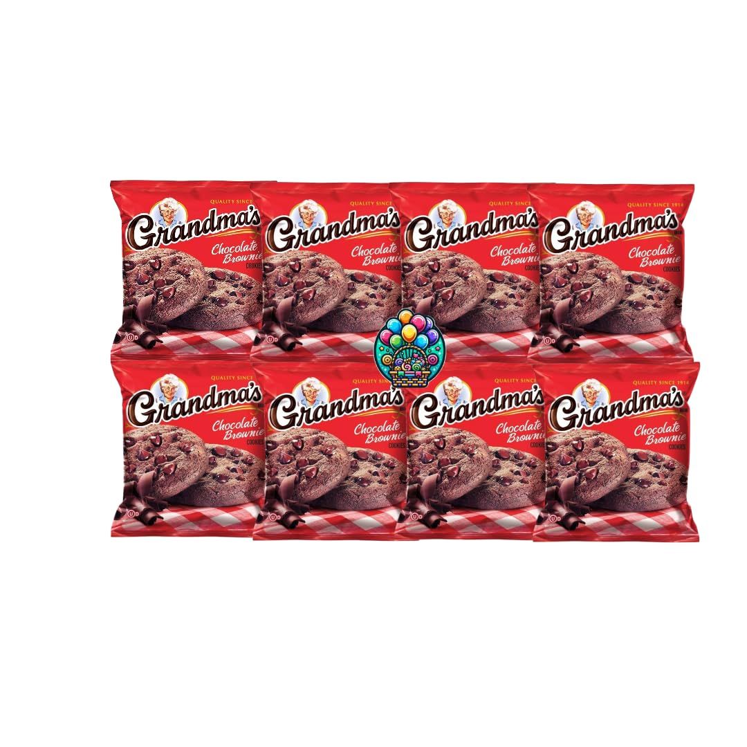 Grandma Cookies Brownie - pack of 8 (2.12oz each) for Halloween, Christmas and more in a NikAn Supplies Bag
