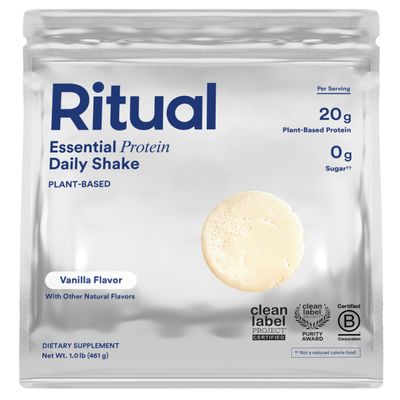 Ritual Vegan Protein Powder with BCAA: 20g Organic Pea Planted-Based Protein from Regenerative Farms in USA, Complete Amino Acid Profile, Gluten Free, Sugar Free, Dairy Free, Vanilla, 1 Lbs