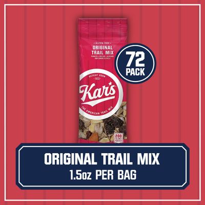 Kars Nuts Original Trail Mix, 1.5 oz Individual Snack Packs - Bulk Pack of 72, Gluten-Free Snacks
