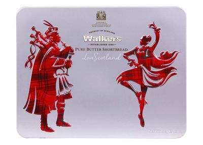 Walker&#39;s Shortbread Scottish Icon Piper &amp; Highland Dancer Holiday Tin, All-Butter Shortbread Cookies, 5.3 Oz Tin