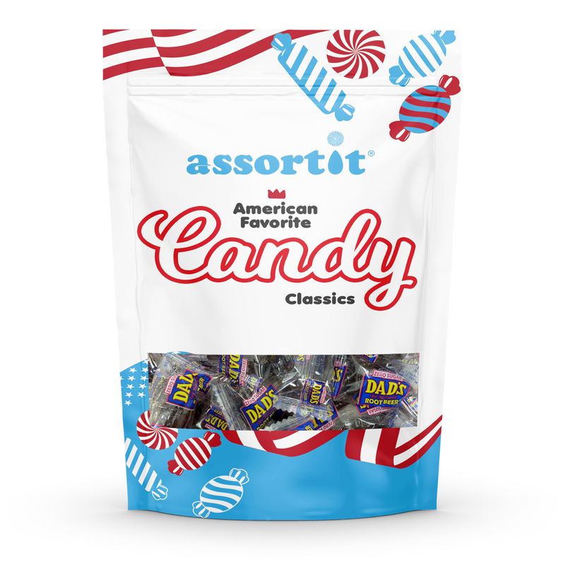 Premium Sugar Free Keto Root Beer Barrels Dad's Old Fashioned Classic Flavor Hard Candy 16-Oz Treats Diabetic Snack Nostalgic Individually Wrapped Candies Bulk Sharing Size (1 Lb Bag)