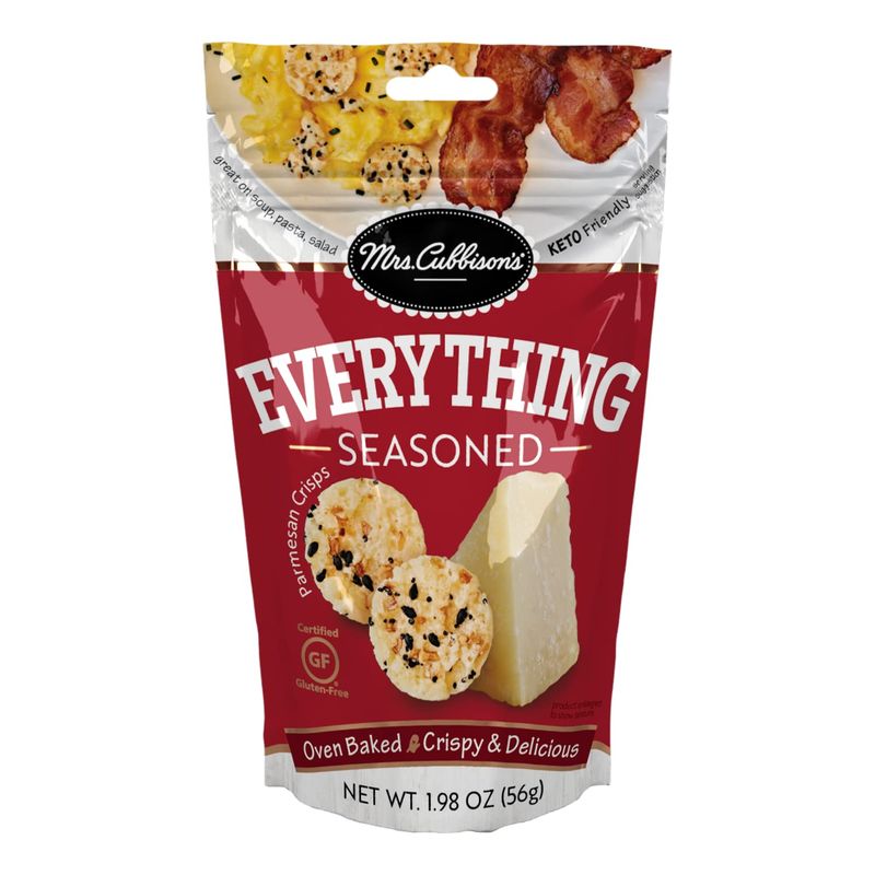 Mrs. Cubbison&#39;s Cheese Crisps - 100% Real Cheese, Keto Friendly, Great for Snacking and Salad Topper - Everything Seasoned Flavor, 1.98 Ounce (Pack of 9)