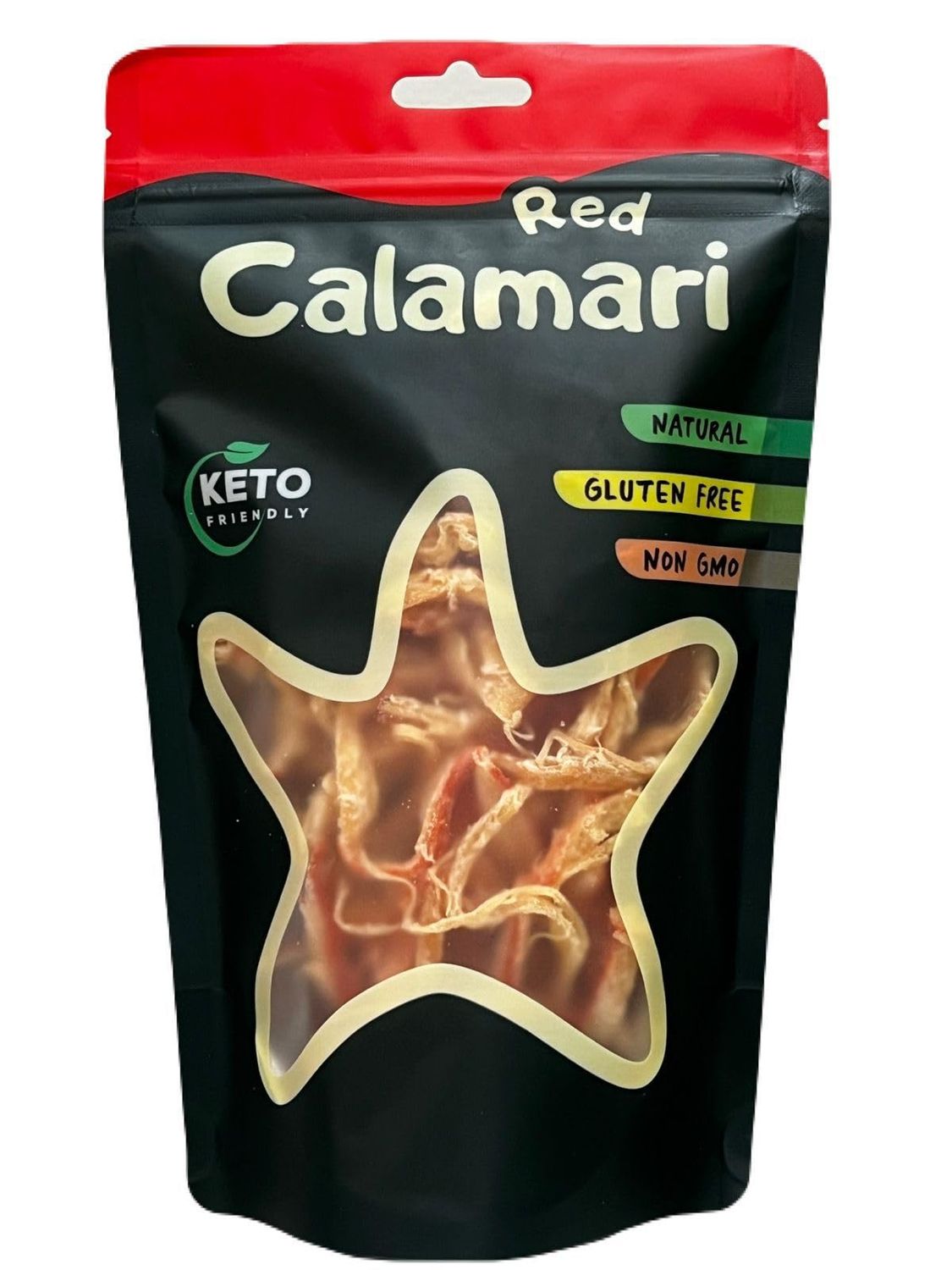 Premium Dried Squid - 4oz (110g) - Delicious Seafood Snack, High Protein. Dry shredded squid (Calamari). KETO Friendly, Non-Gmo, 100% Natural.