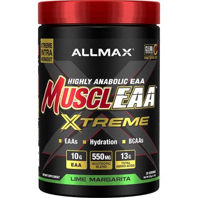 ALLMAX MUSCLEAA Xtreme, Lime Margarita - 532 g Powder - Provides EAAs, BCAAs &amp; Hydration - Up to 30 Servings