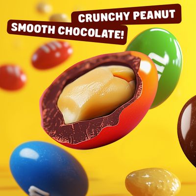 M&amp;M'S Peanut Milk Chocolate Bundle 2 lb - Candy in Bulk Bag, Individually Wrapped Fun Size Packs (48 Pieces)