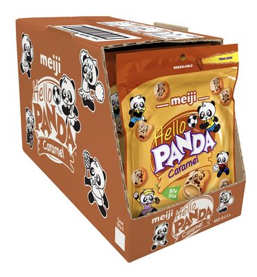 Meiji Hello Panda Cookies Crme Filled 7 Oz Pack Of 6 Bite Sized Cookies with Fun Sports, Caramel, 42 Ounce