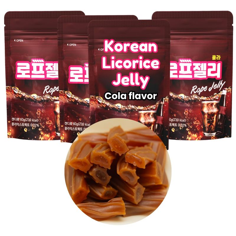 Unha's Cola Licorice Twists - Gourmet Sweet Soft Chewy Candy - Fizzy Cola Flavor - 4 Pack Artisan Candy Treats for Adults &amp; Kids