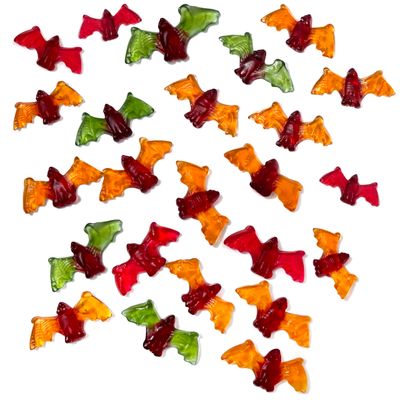 Sweetzo Halloween Gummy Candy, Fruit Flavored Sour Vampire Bats, Themed Party Snacks, Sticker Included, 4 Ounces, (Pack of 2)
