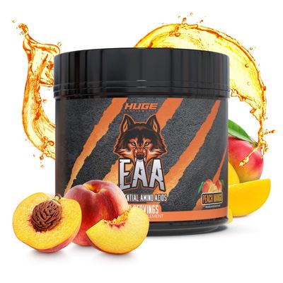 Huge EAA Supplement, Highest Dosed Essential Amino Acid Powder, 12.8g EAAs &amp; 8g BCAAs Per Serving, Muscle Growth, Recovery &amp; Performance (Peach Mango)