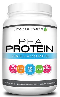 Lean &amp; Pure Pea Protein Powder, Vegan, Low Carb, 25g of Protein, Non GMO, Gluten Free, 27 Servings, 843g
