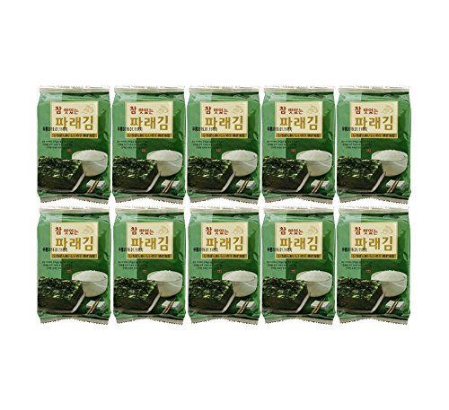 Korean Premium Roasted and Lightly Sea Salted Seasoned Seaweed &amp; Nori Individual Snack 4g (10 Pack)