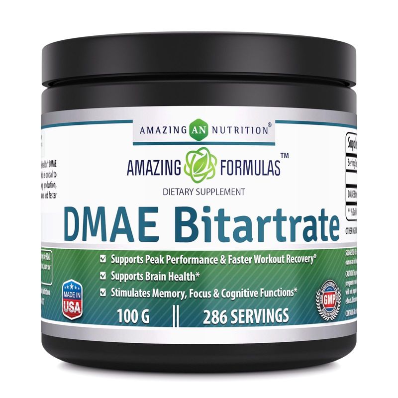 Amazing Formula DMAE Bitartrate Powder Supplement  100 Grams  286 Servings  Non-GMO  Gluten-Free  Made in USA