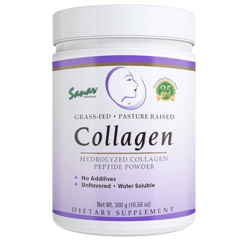 Sanar Naturals Collagen Peptides Powder - for Hair, Nail, Skin, Joint, and Bone Health - Hydrolyzed Collagen for Women &amp; Men, Easy to Mix Collagen Protein Supplement, Unflavored, 10.58 oz