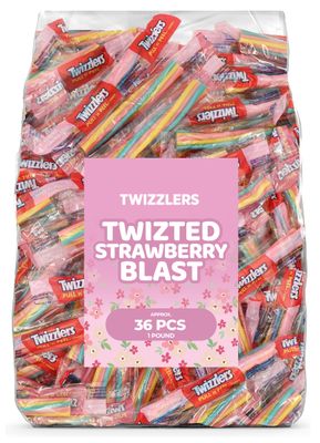 Easter Strawberry Blast Pull-N-Peel Licorice Candy, 1 LB Bulk Pack (Approx. 36 Pieces) - Chewy, Fruity Easter Basket Filler, Egg Hunt Treats, Party Snacks, Spring Desserts &amp; Festive Holiday Candy