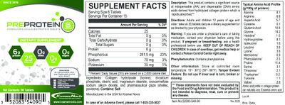 PreProtein Unflavored Hydrolyzed Collagen Protein Sugar-Free Fat-Free Carb-Free, Amino Acids Protein Tablets, Used by Healthcare Systems, 90 Tablets