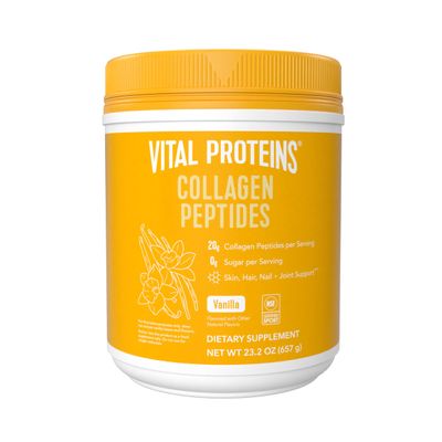 Vital Proteins Grass Fed Collagen Peptides Powder, Helps Support Healthy Hair, Skin, Nails, Bones and Joints - Hydrolyzed Collagen - Vanilla 23.2 oz