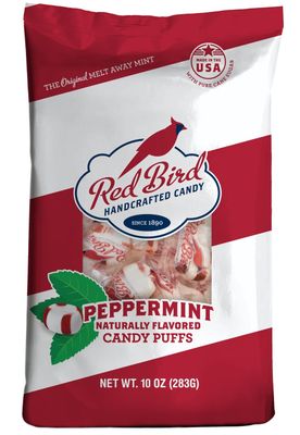 Red Bird Soft Peppermint Candy, Individually Wrapped, Gluten Free Breath Mints, 10 oz Bag