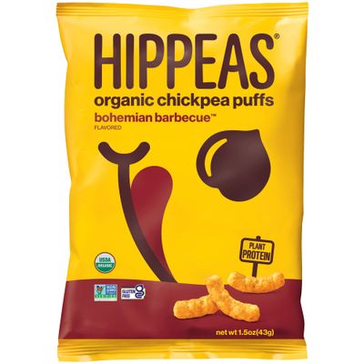HIPPEAS Organic Chickpea Puffs  Bohemian Barbeque  1.5 Ounce, 12 Count  Vegan, Gluten-Free, Crunchy, Protein Snacks
