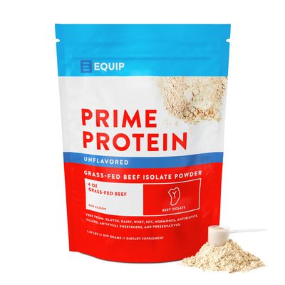 Equip Foods Prime Protein Powder  Clean, Grass Fed Beef Protein Isolate  Carnivore Protein Powder  Paleo, Keto Friendly  Gluten, Dairy Free  Helps Build &amp; Repair Tissue  30 Servings, Unflavored