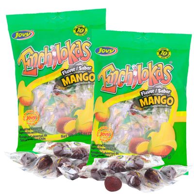 Sweetzo Spicy Mexican Gummy Candy, Individually Wrapped Tamarind Covered Mango Gummies, Fiesta Party Favor Treats - 5.29 Ounces (Pack of 2)