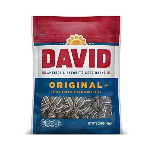 DAVID Roasted and Salted Sunflower Seeds, Original Flavor, 5.25oz.