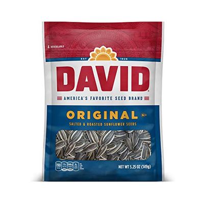 DAVID Roasted and Salted Sunflower Seeds, Original Flavor, 5.25oz.