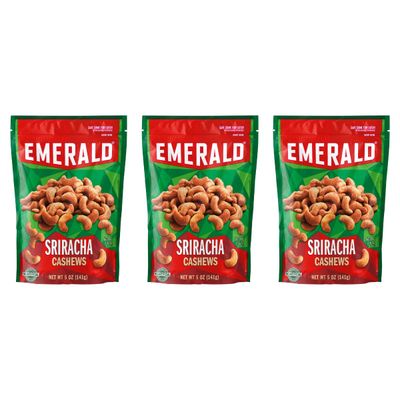 Emerald Nuts, Sriracha Cashews, 5 Oz (Pack of 3)