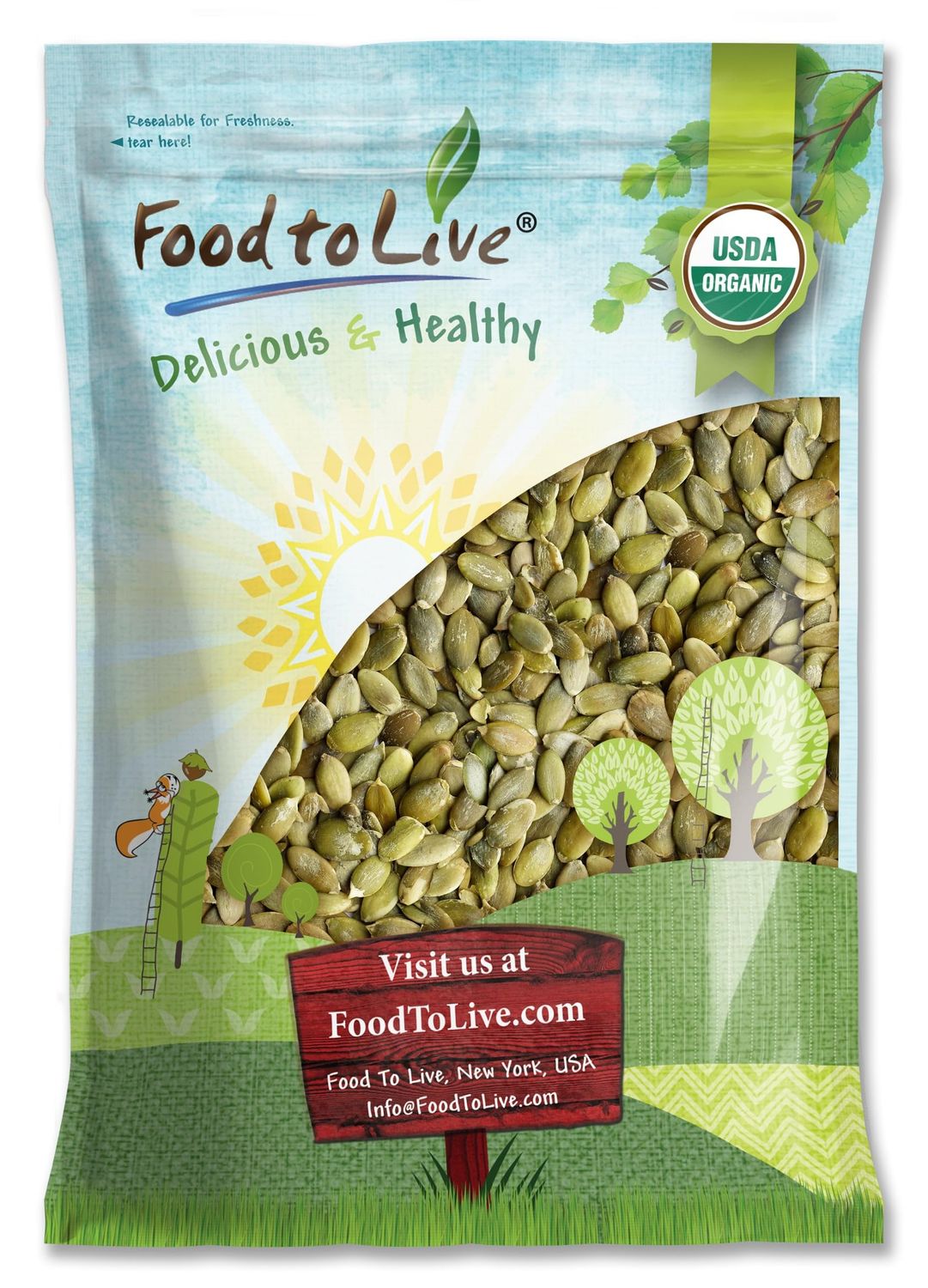 Food to Live Organic Sprouted Pumpkin Seeds, 16 Pounds Non-GMO, Raw Kernels, No Shell, Unsalted, No Oil, Vegan Kosher, Bulk. Keto Snack. High in Protein, Omega Fats. Topping for Salads, Oats, Yogurt