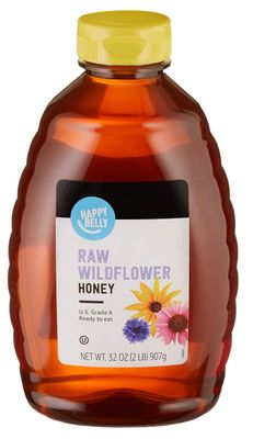Amazon Brand - Happy Belly Raw Wildflower Honey, 32 ounce (Previously Solimo)