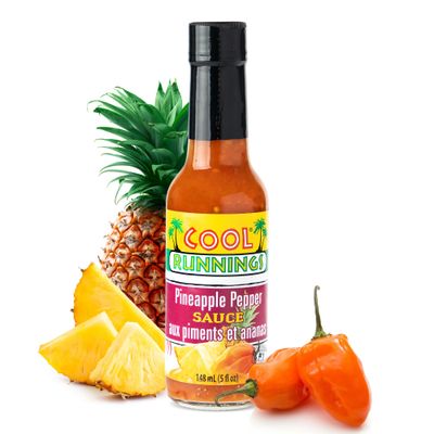 Cool Runnings USA Pineapple Pepper Sauce, 148 ml - Sweet and Spicy Caribbean Hot Sauce, Perfect table top hot sauce for your rice, pizza, wings, pasta and more