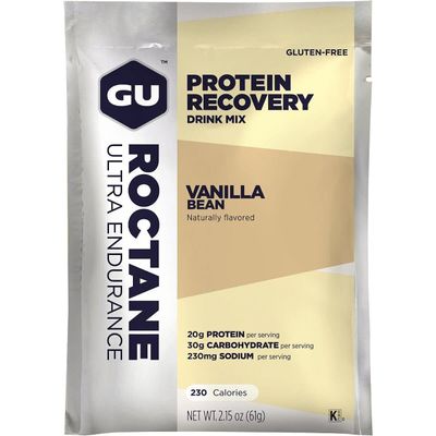 GU Energy Roctane Ultra Endurance Protein Recovery Drink Mix, Gluten-Free and Kosher Dairy, Recovery Support After Any Workout, 10 Packets, Vanilla Bean