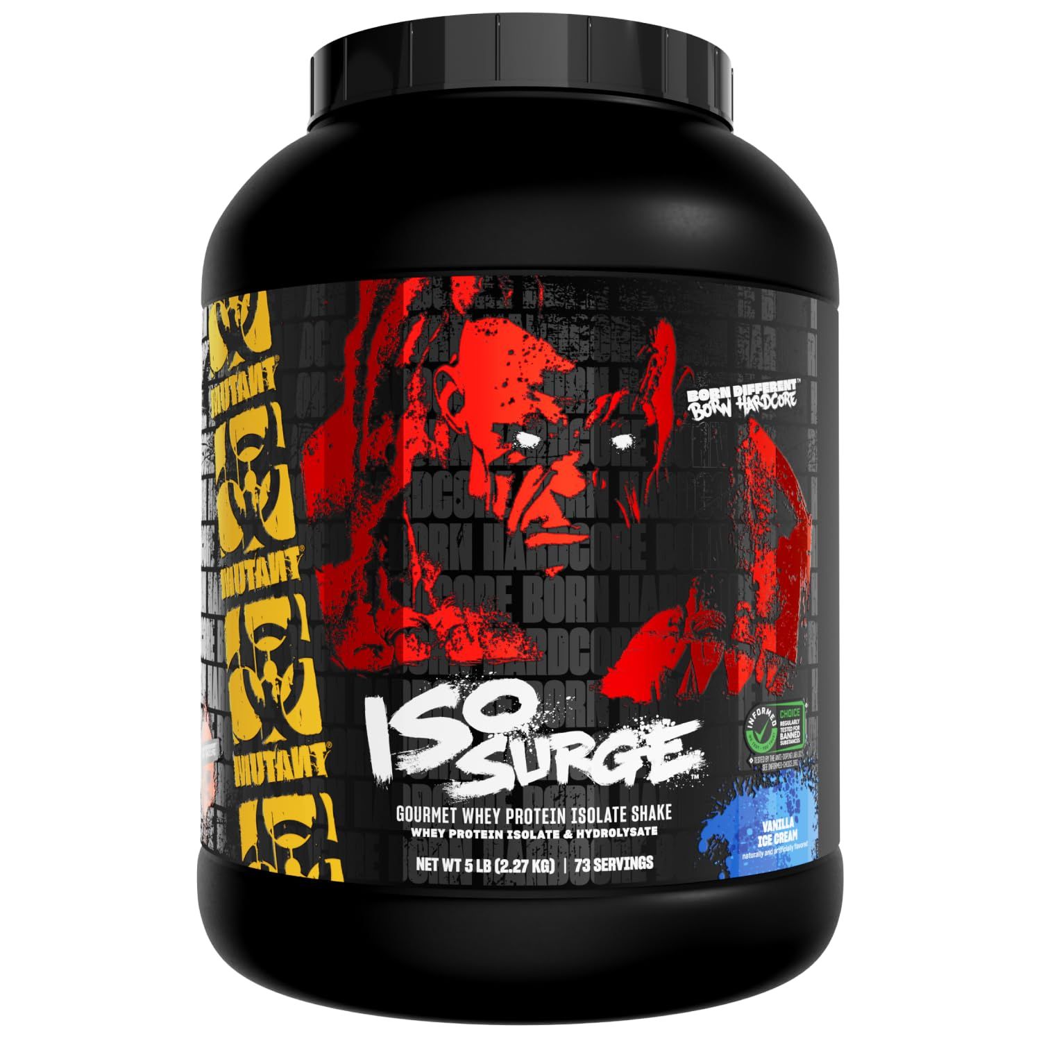Mutant ISO Surge Whey Protein Isolate Powder Acts Fast to Help Recover, Build Muscle, Bulk and Strength, 5 lb - Vanilla Ice Cream