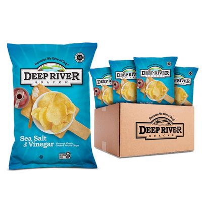 Deep River Snacks Sea Salt &amp; Vinegar Kettle Cooked Potato Chips, 8-Ounce (Pack of 12)