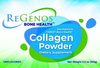 ReGenos Bone Health Collagen, Regenos Collagen, Bioactive Collagen Peptides Powder Supplement, Hydrolyzed Collagen, Unflavored Collagen, Protein, Gluten Free, Kosher, 30 Day Supply (1 Pack)