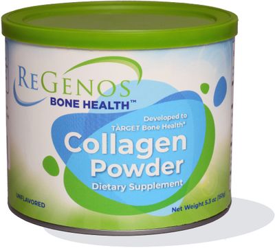 ReGenos Bone Health Collagen, Regenos Collagen, Bioactive Collagen Peptides Powder Supplement, Hydrolyzed Collagen, Unflavored Collagen, Protein, Gluten Free, Kosher, 30 Day Supply (1 Pack)