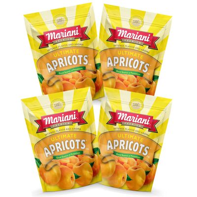 Mariani  Ultimate Dried Apricots  Healthy Snacks for Kids &amp; Adults  Dried Fruit  Vegan Snacks  Gluten Free Snacks  No Sugar Added, Fat Free, Non GMO  6 Ounces (Pack of 4)